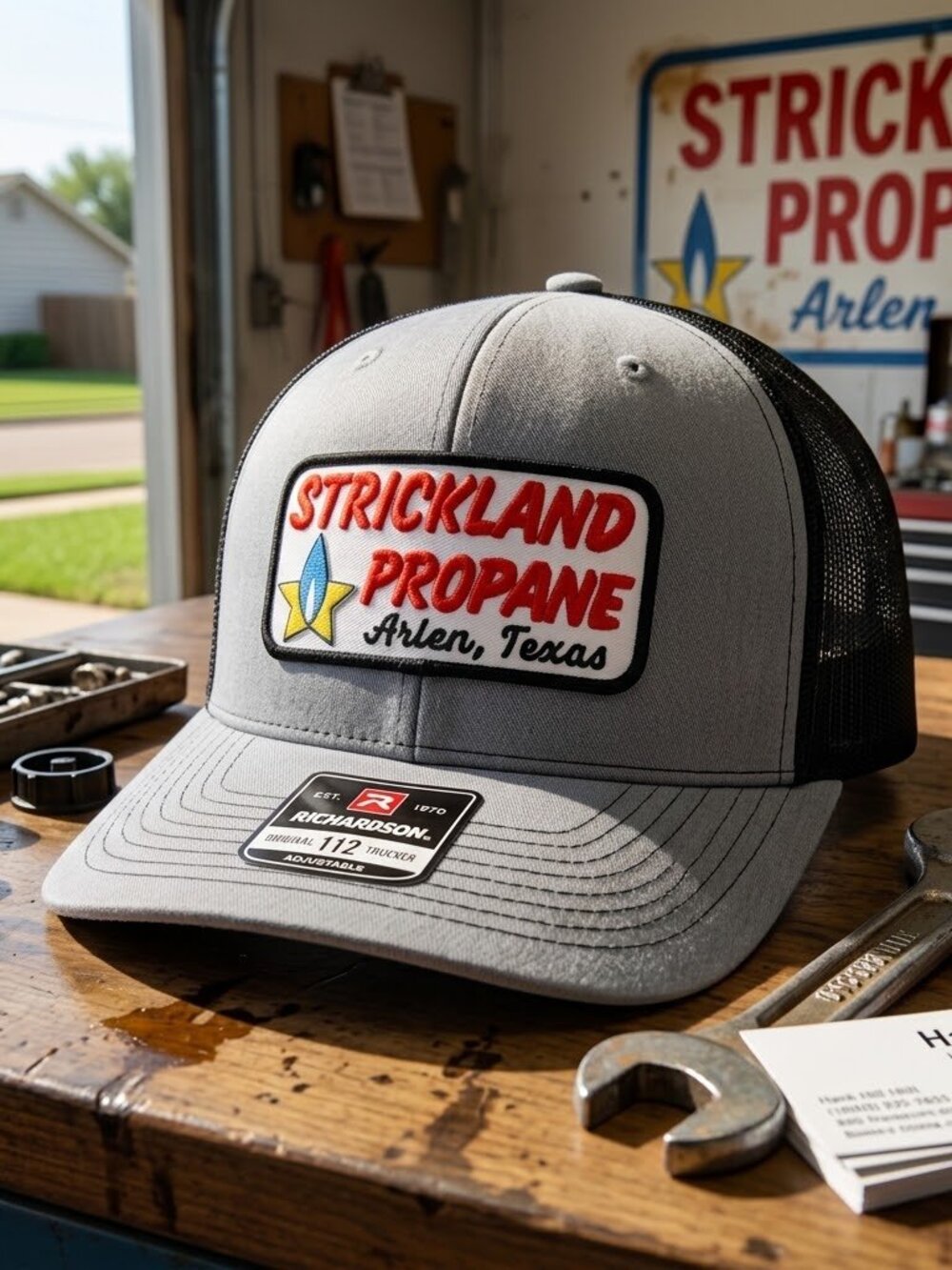 Retro Strickland Propane Hat Arlen Texas Patch Grey Black Richardson 112 Cap New